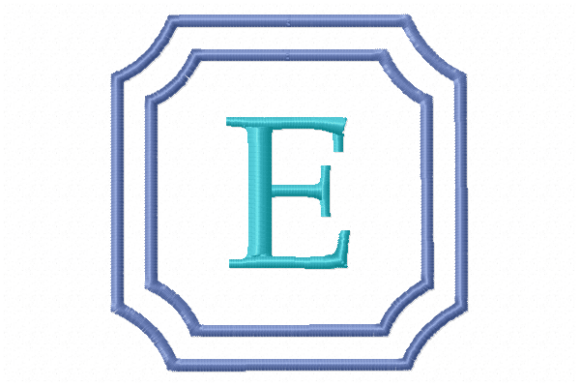 Double Framed Monogram Letter E