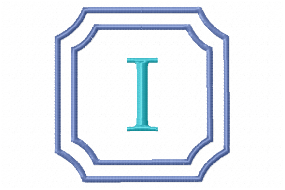 Double Framed Monogram Letter I
