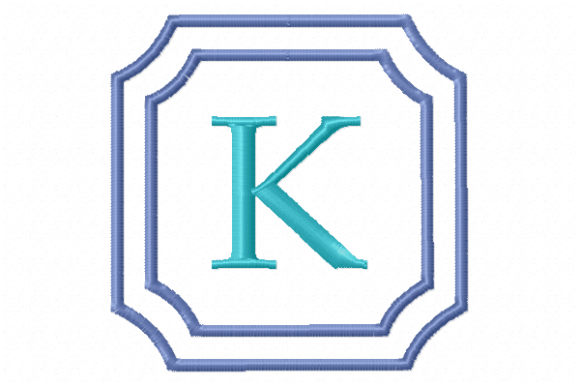 Double Framed Monogram Letter K