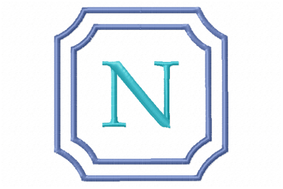 Double Framed Monogram Letter N