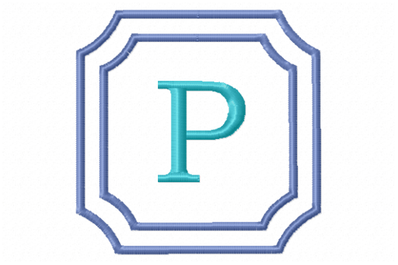 Double Framed Monogram Letter P