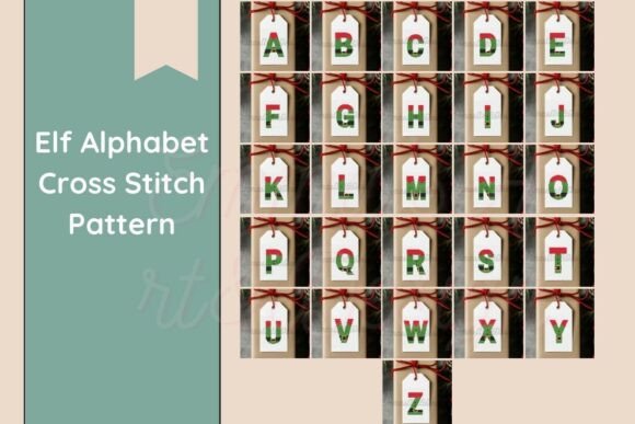 Elf Alphabet Cross Stitch Pattern