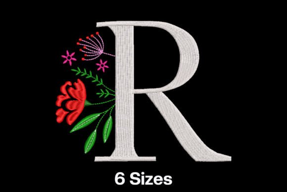 Floral Alphabet Letter R
