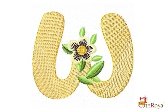 Floral Letter W – Monogram