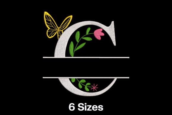 Floral Split Letter C
