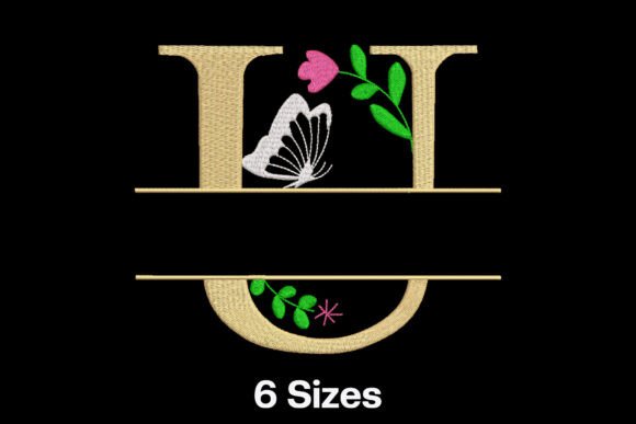 Floral Split Letter U