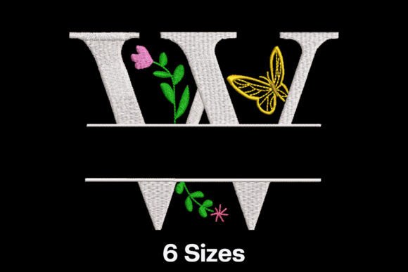 Floral Split Letter W
