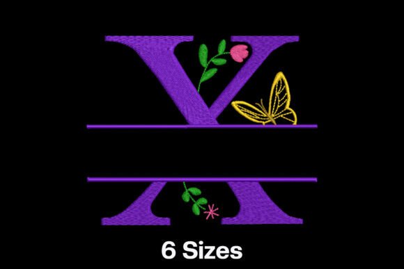 Floral Split Letter X