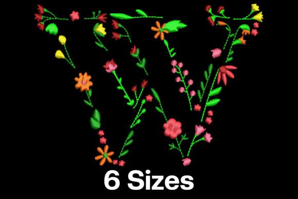 Flower Alphabet Letter W