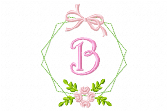 Frame Flower Monogram Letter B