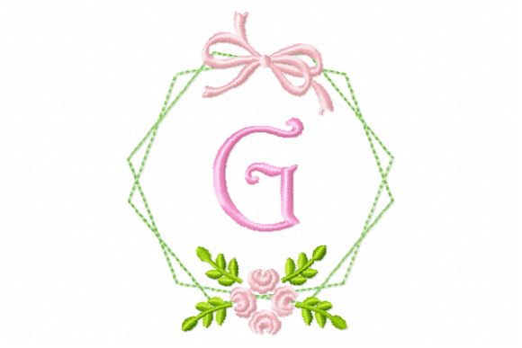 Frame Flower Monogram Letter G