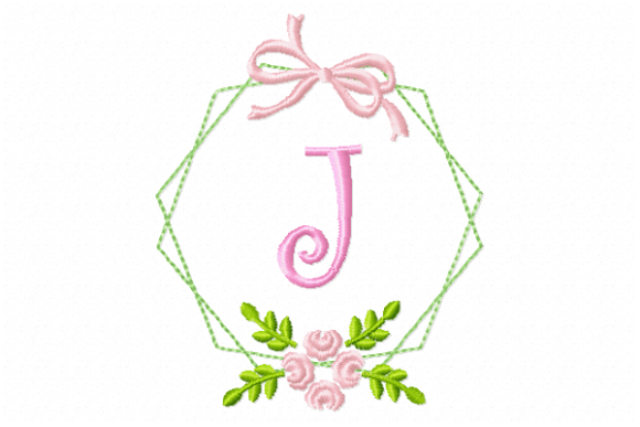Frame Flower Monogram Letter J
