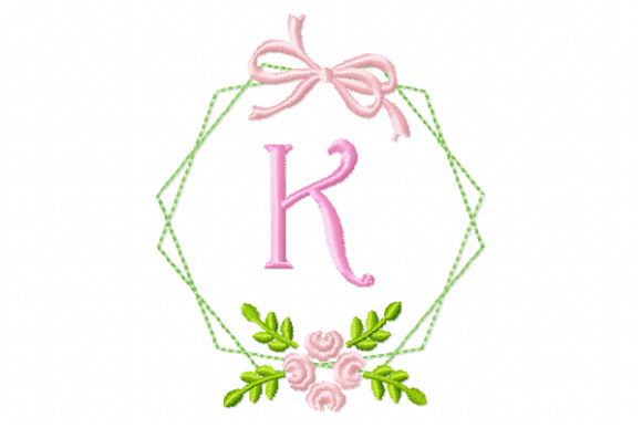 Frame Flower Monogram Letter K