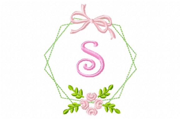 Frame Flower Monogram Letter S