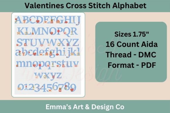 Valentine’s Cross Stitch Alphabet